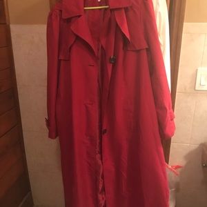 Roamans pretty cranberry/red long rain coat